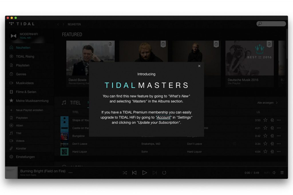 Tidal Masters: Musik-Streaming-Dienst integriert MQA-Format