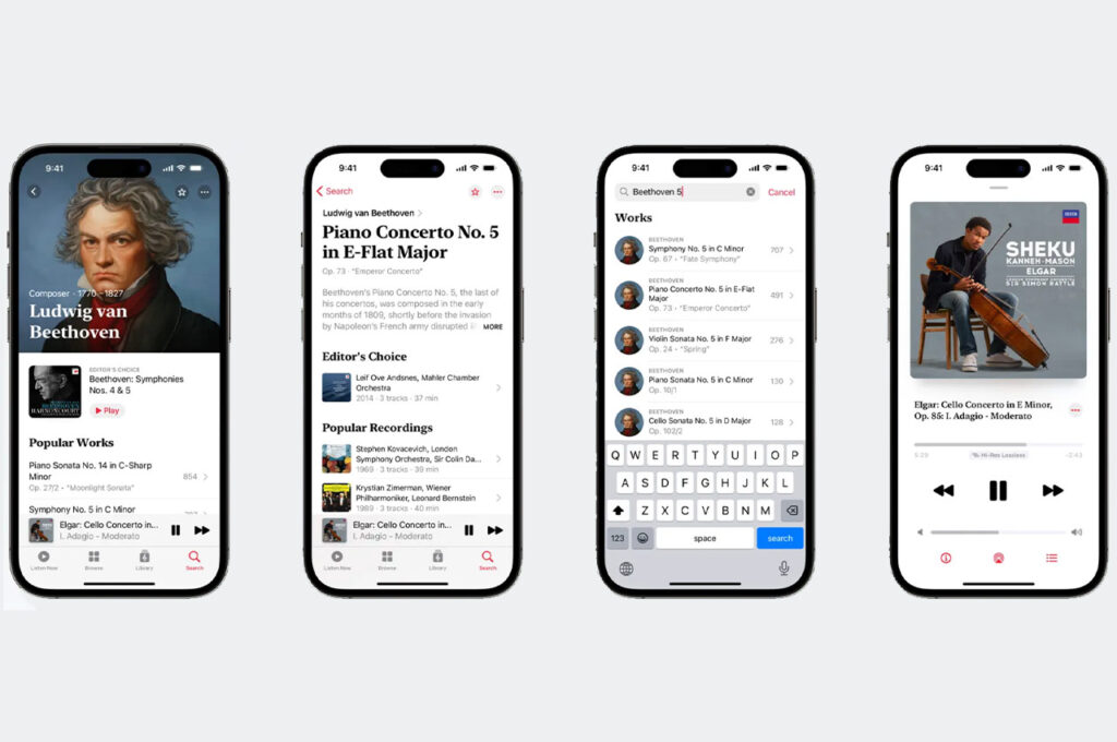 Apple Music Classical mit Hi-Res, Spatial Audio, Dolby Atmos