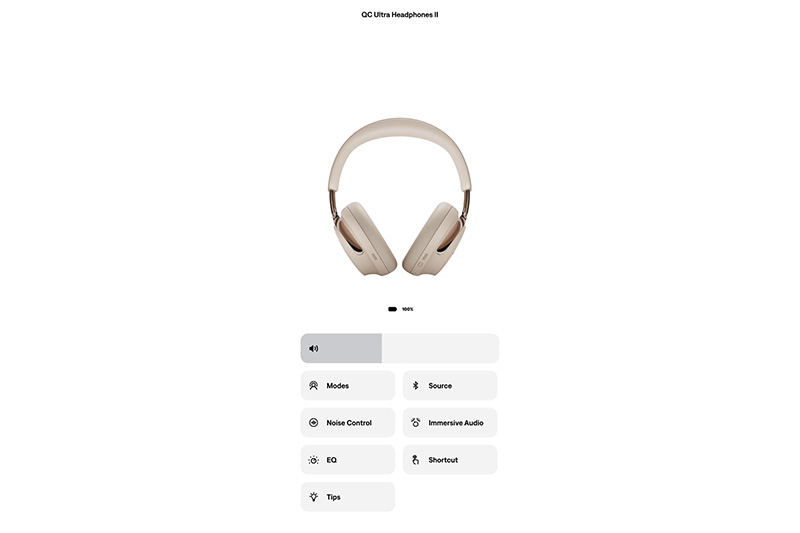 Bose App mit ANC-Einstellungen