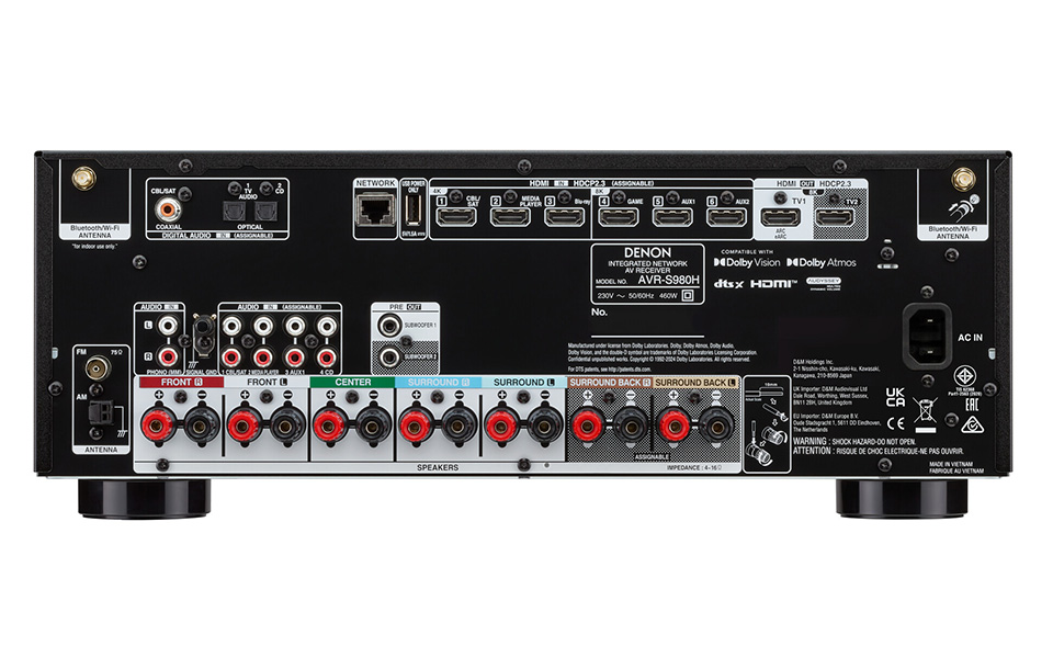 Denon AVR-S980H Anschlüsse