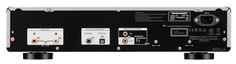 Anschlüsse am Marantz CD 70