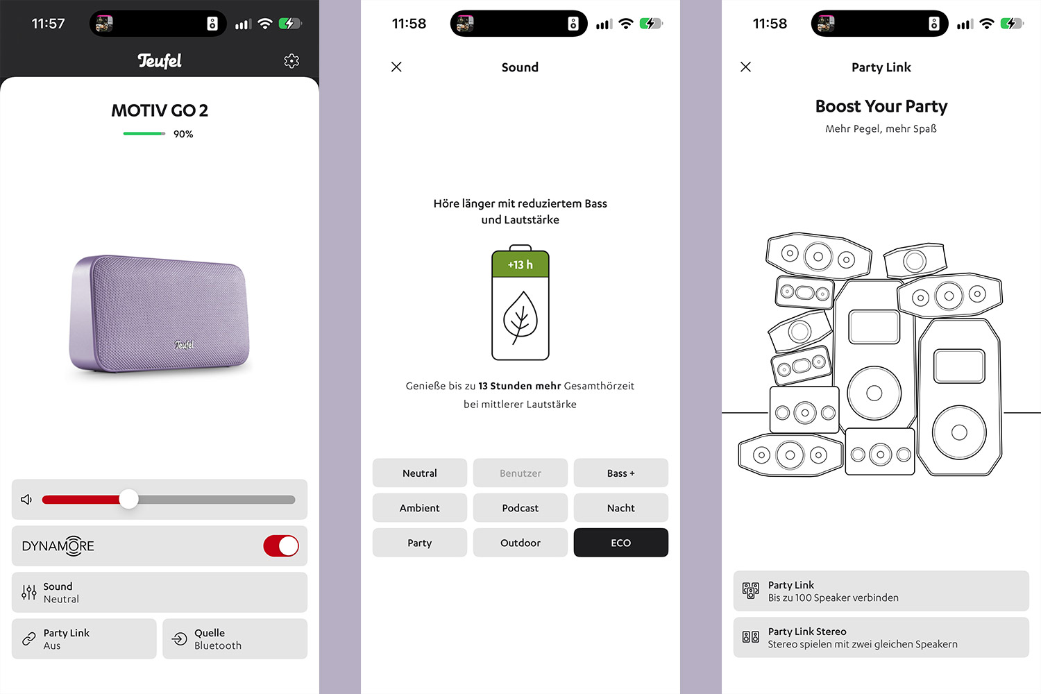 Die Teufel-Go-App erweitert die Bedienung um Klang-Presets